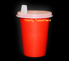 Tupperware Sippy Bell Tumbler 7 oz. Cup Flat Sipper Seal Brick Red 1552 Vintage picture
