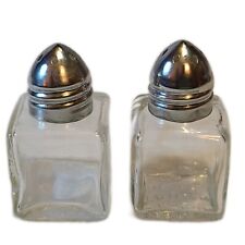 Vintage Mini Salt and Pepper Spice Glass Shakers Clear Quality 2