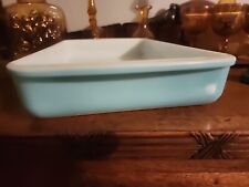 1950s Vintage Pyrex 232 Turquoise 2QT Glass Baking Dish Oven Proof Casserole picture