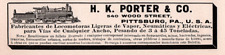 1898 e Latin America Porter Locomotive Print Ad picture