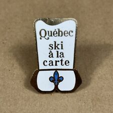 Quebec Ski Pin A La Cart Skiing Badge Lapel Pin Hat Pin Vintage Fleur De Lis picture