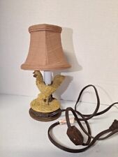 Vintage Ceramic Rooster Lamp Accent Table TV Night Light W lampshade picture