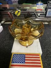 Beautiful Antique glass candle stick holder Amber Color Is Amazing When Cleaned picture
