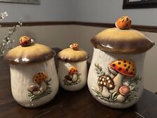 Merry Mushroom Canisters Set of 3 1970's Vintage Sears Original Ad Included picture