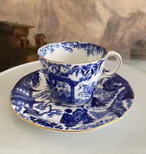 SALE ROYAL CROWN DERBY Japanese BLUE MIKADO Bone China Demitasse CUP & SAUCER picture