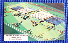 Vtg Western Electric Company Manufacturing Plant Aerial View Omaha NE Postcard picture