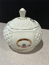 Irish Parian China Claddagh Sugar Bowl with Original Box MINT Condition picture