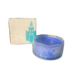 Partylite 3 Wick Candle Holder Ocean Mist Royal Blue P1764 picture