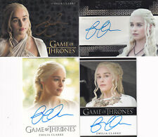 Game of Thrones Iron Anniversary Series 2 Set of ALL 4 Emilia Clarke Autographs  picture