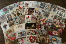 Big Lot of 50~Mixed Vintage Antique Holidays Greetings Postcards~in sleeves-h714 picture
