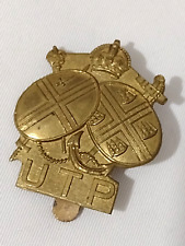 WW1 Upper Thames Patrol Home Guard Unit UTP Cap Badge Brass Economy Antique Org picture