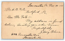 1907 MR H D Tate Lancaster Pennsylvania PA Everett PA Antique Postal Card picture
