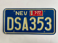 1977 Nevada License Plate 7-77 Sticker Nice Condition picture