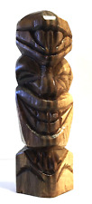 Two-Toned Hand Carved Wooden Tiki 7.5