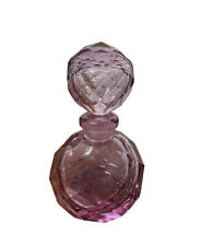 Vintage Lavender Hand Cut Glass Perfume Bottle ~ Mesmerizing Excellent picture