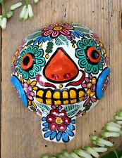 #4 Day of the Dead Sugar Skull Coconut Mask Handmade Guerrero Mexican Folk Art picture
