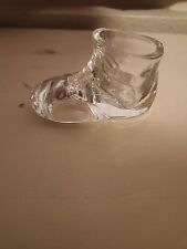1940s Clear Glass Boot Tiny Candy Holder picture