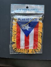 PUERTO RICO MINI BANNER FLAG GREAT FOR CAR & HOME WINDOW MIRROR HANGING 2 SIDED picture