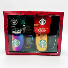 Starbucks Classic Rainbow Metallic Holiday Mugs Gift Set picture