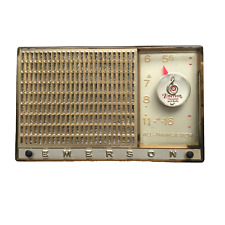 Vintage 1959 Emerson All American 4 Transistor Radio Horizontal Black Gold Works picture