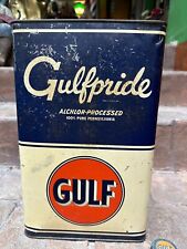 GULF   5 Qt OIL CAN GULFPRIDE early gas pump station Sign picture