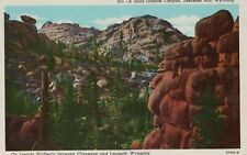 A Solid Granite Canyon Sherman Mt Wyoming Laramie Vintage Linen Post Card picture
