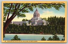 Postcard Washington State Capitol Building, Olympia linen T125 picture