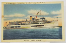 1954 Steamer Boat JOHN A MESECK Jersey City & New York Rye Beach Postcard picture