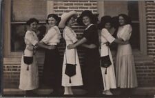 REAL PHOTO POSTCARD RPPC~6 AFFECTIONATE WOMEN EMBRACE~COUPLES ABOUT TO DANCE picture