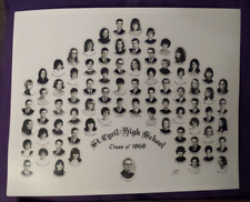 photograph St. Cyril High School Class of 1968,  10x8 inches, black & white picture