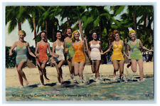 c1950's Girls, Water Nymphs, Crandon Park, Miami's Newest Beach FL Postcard picture