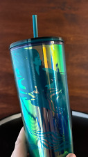 Starbucks 2023 Teal  Iridescent Mermaid Tumbler Cold Cup 24oz Venti BRAND NEW picture