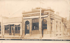 RPPC Willow City ND Merchants National Bank & Post Office c1910 Photo Postcard picture