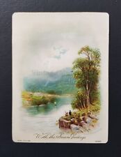 c1890s Christmas Greeting - Midday in the Lake District - Raphael Tuck picture