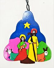 Painted Wood Tree Nativity Bird Latin American Folk Art Christmas Ornament‌‌‌‌‌‌ picture