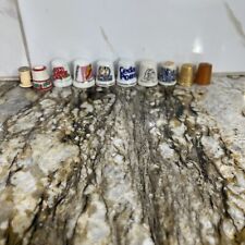 Vintage Thimble Lot of 10 Mixed Porcelain, Metal, Wood Austria Holland Taiwan picture