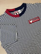 Vintage Disney Mickey Mouse Sailing Gear Shirt Blue Striped 1990s Size Small picture