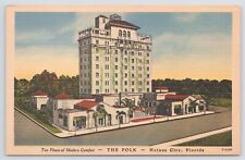 Haines City Florida~The Polk Hotel~Linen Postcard picture