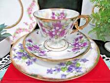 Japan tea cup and saucer Trio February Violets pattern teacup Napco  1930s picture