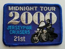 Vintage JERSEYPINE CRUISERS 21ST Midnight Tour 2000 Patch Motorcycle Club NOS picture