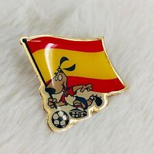 Vtg 1994 FIFA World Cup Striker Mascot Spain Spanish Flag Enamel Lapel Pin picture
