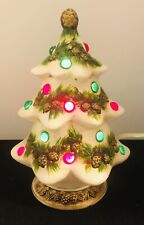 Vintage SUPER Rare NAPCOWARE Ceramic Lighted Christmas Tree MCM Lamp Decor picture