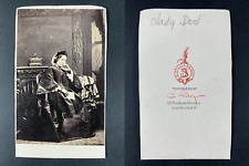 Silvy, London, Lady Dad Vintage CDV Albumen Print Albumin Print 6.5x10.5  picture