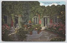 Linen~Courtyard of Little Theater New Orleans Louisiana~c1910 Postcard picture