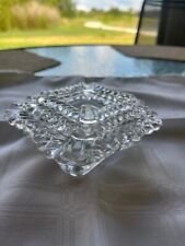 VINTAGE FOSTORIA GLASS COLONY SWIRL CRYSTAL CLEAR 3 PC SQUARE ASH TRAY SET #2412 picture