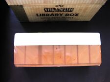 VIEWMASTER LIBRARY STORAGE BOX  - BURNT ORANGE & WHITE - EXTREMELY SCARCE - MINT picture