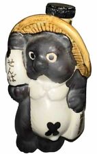 Vintage Japanese Tanuki Raccoon Dog Sake Bottle Tokkuri Ceramic Lucky Charm 6” picture