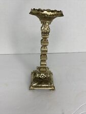 candlestick, 7” Tall, Unknown Metal, Very Ornatea D Heavy picture