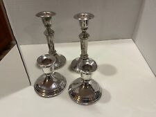 Sterling Silver Candle Stick Holder Pair Towle #701 weighted +SILVER PLATED PAIR picture