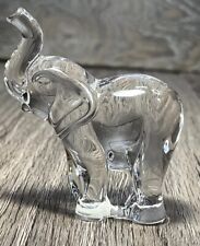 LENOX - CLEAR Full Lead Crystal Elephant Trunk Up Figurine Czech Republic 3 Inch picture